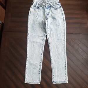 Pacsun high waisted tie waisted acid washed mom jeans size 24